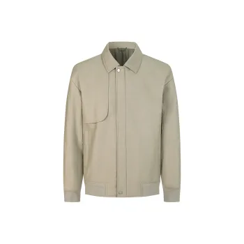 DAVID NAMAN Leather Jackets Men Ecru
