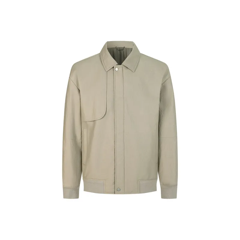 DAVID NAMAN Leather Jackets Men Ecru-0