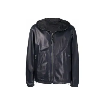 Ferragamo Leather Jackets Men Black