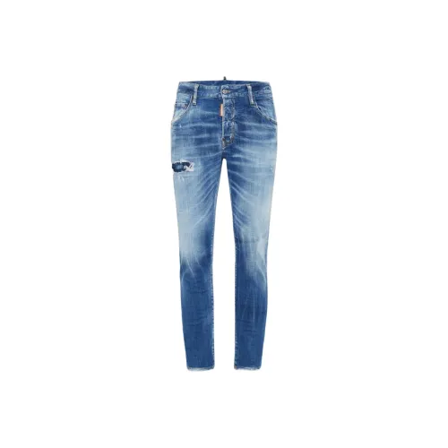 DSQUARED 2 Distressed Straight Leg Jeans