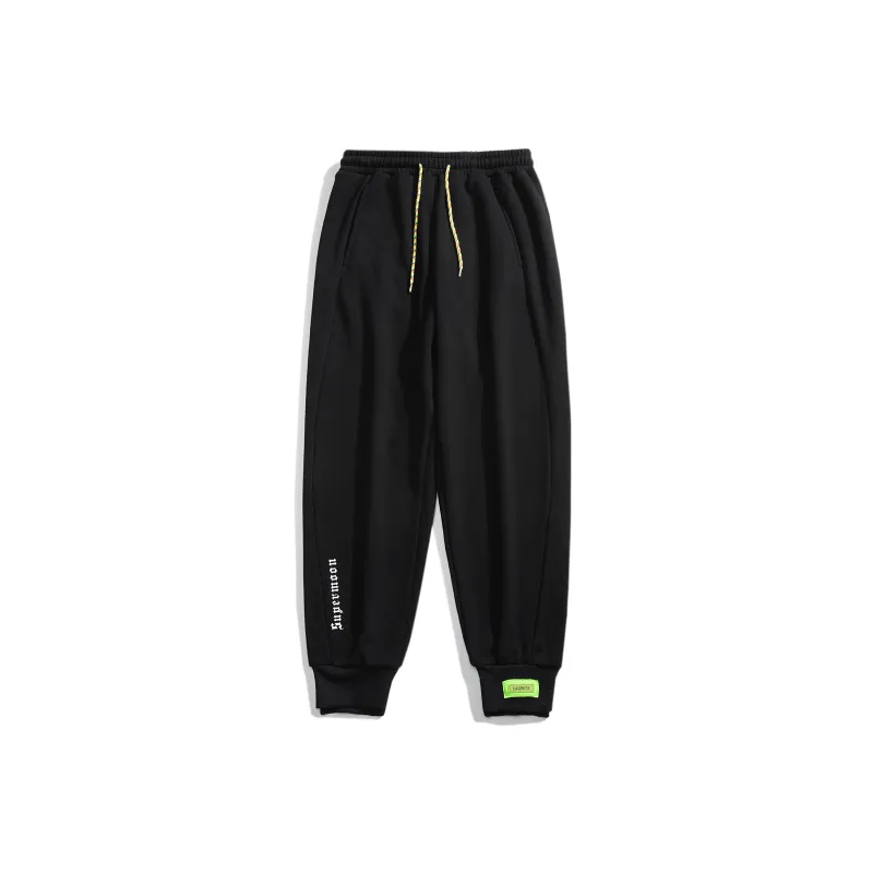 SUPERMOON Autumn And Winter Season Knitted Sports Pants Unisex Black-6