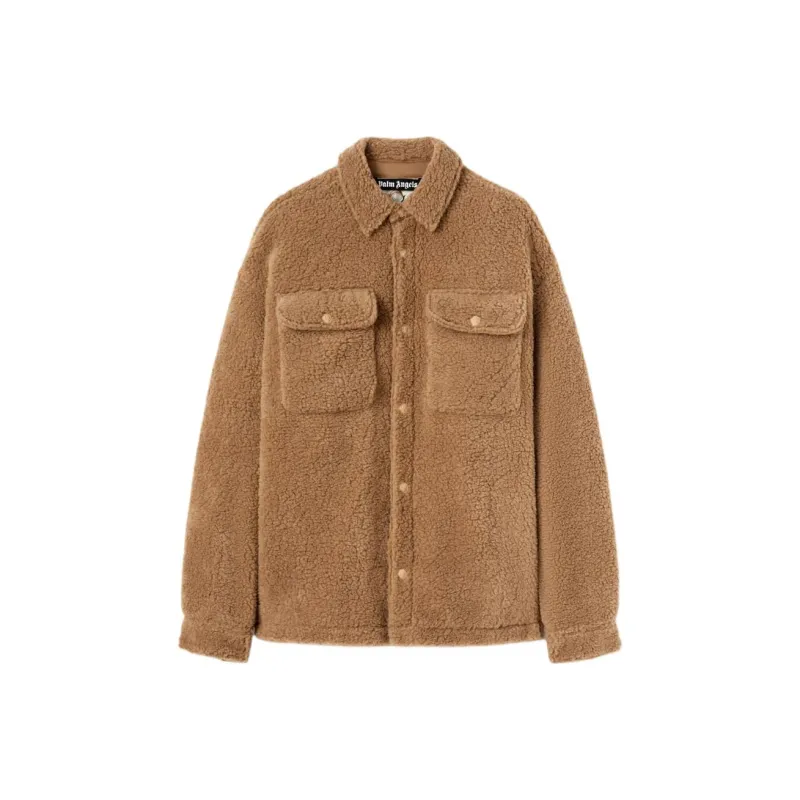 PALM ANGELS Bear In Mind Logo Embroidered Shirt Jacket-0