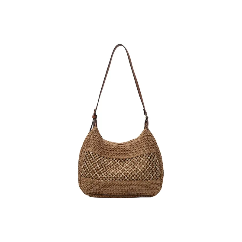 Wenpercy Woven Shoulder Bag Women's Ecru/Khaki-3