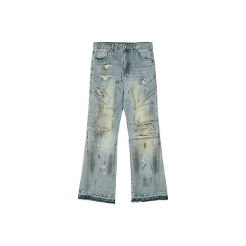 A Chock Jeans Unisex Distressed Washed Blue