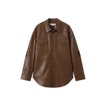 ANDREA MARTIN Leather Jacket Unisex Coffee