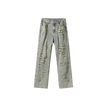 XINYINSU SS24 Jeans Unisex Yellow Mud
