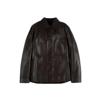 TOD'S Leather Jackets Men Dark Brown