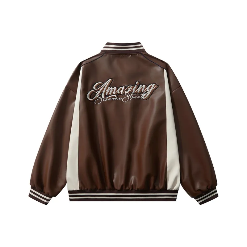 SESAME STREET Leather Jacket Unisex-3