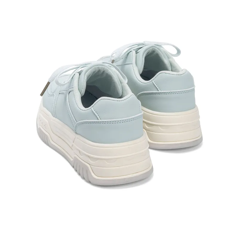HUANQIU Abrasion Resistant Lightweight Height Increasing Low Top Skateboard Shoes Women's Aqua-5