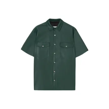 NANUSHKA Leather Jacket Men's Green