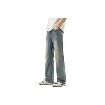 RENBEN Jeans Unisex Vintage Blue Distressed Washable Craft