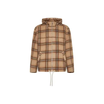 ISABEL MARANT Checked Hooded Drawstring-Trim Jacket