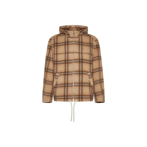 ISABEL MARANT Checked Hooded Drawstring Trim Jacket