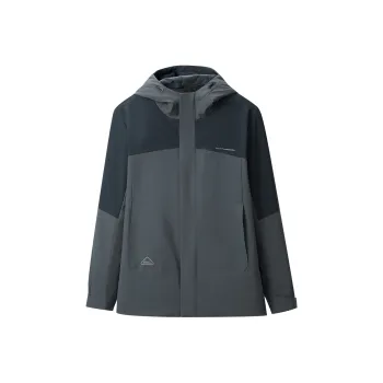 HLA Jackets Men Dark Gray Splicing T8