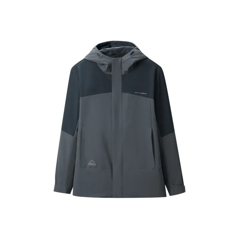 HLA Jackets Men Dark Gray Splicing T8-0