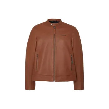 COACH SS23 Leather Jacket Men's Brown