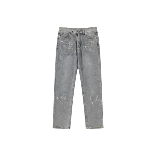 33TH Jeans Unisex+White Paint Spray