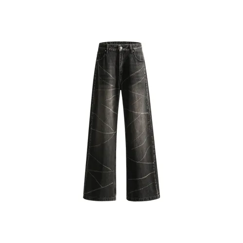 DESSO Jeans Unisex Black Gray Tie Dye