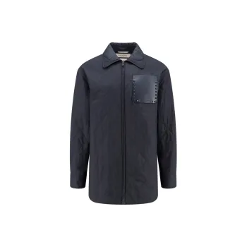 Valentino Stud Detailed Zip-Up Jacket