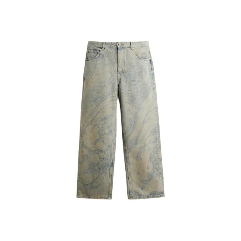 ZARA Jeans Unisex Zebra Print Blue-0