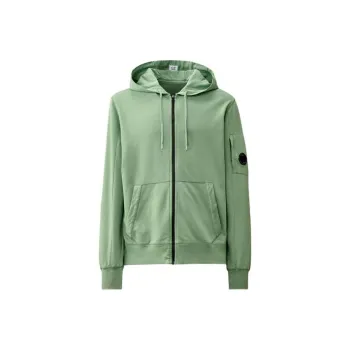 C.P.Company Light Fleece Zipped Hoodie Jackets Coats Men's Green