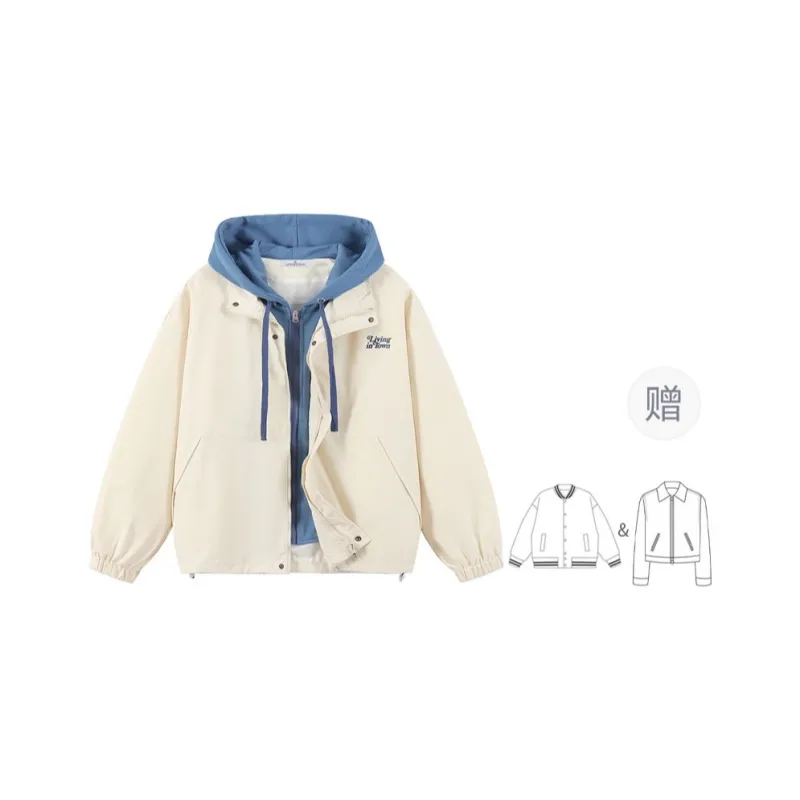 LIVINGTOWN Jacket Unisex Beige Blue-9
