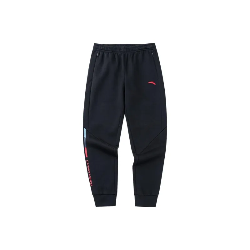 Anta Variety Training Collection Knitted Sports Pants Men's Black-0