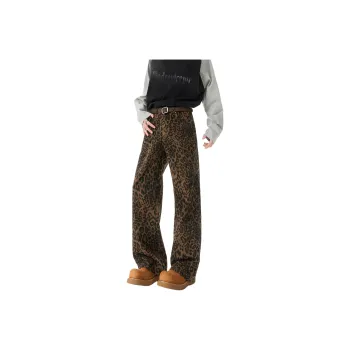 COMOWA Jeans Unisex Leopard Print