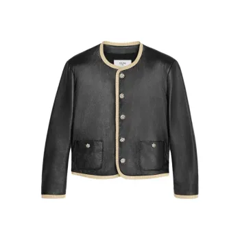 CELINE SS24 Leather Jacket Men's Black