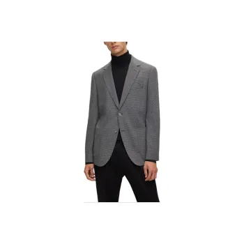 HUGO BOSS RegularFlt Jacket Crease-RetantCloth Jackets Coats Men's Dark Gray