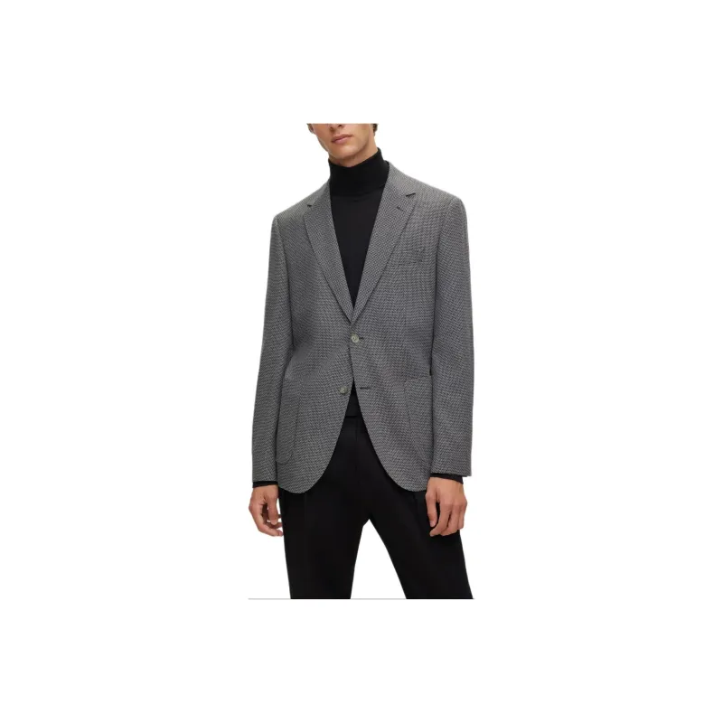 HUGO BOSS RegularFlt Jacket Crease-RetantCloth Jackets Coats Men's Dark Gray-0