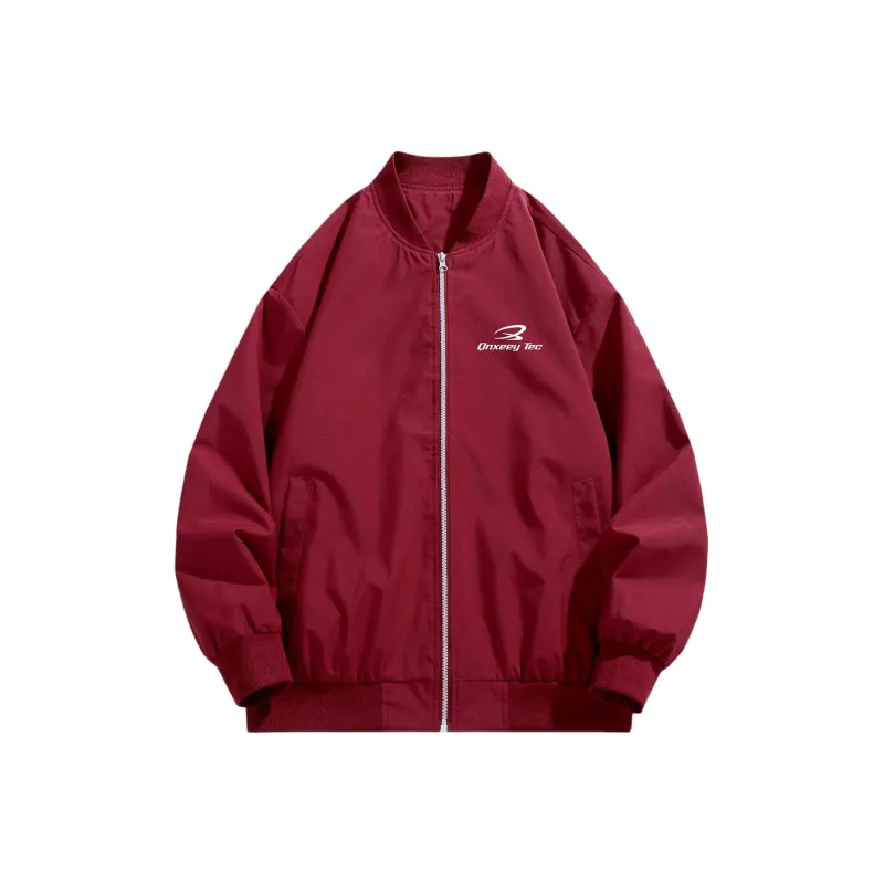Qnxeey Jackets Coats Unisex Burgundy-6