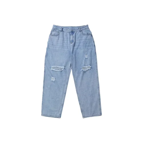 WAYNEXZAVIER Straight Jeans Men's Light Blue