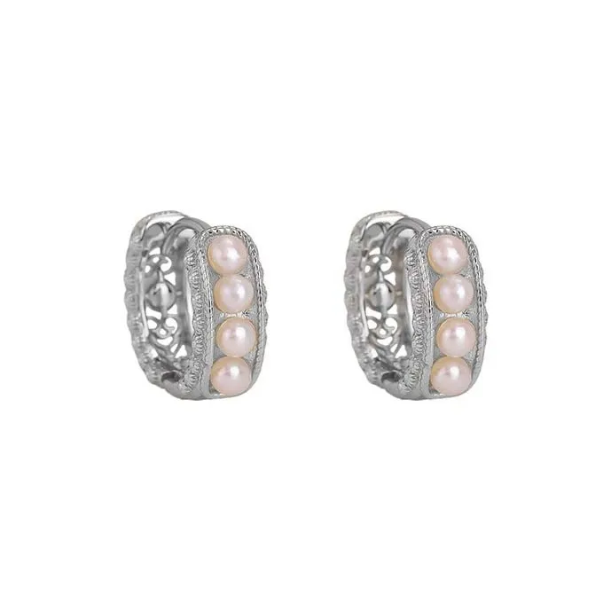 ZHENZHUAOMI Pearl Clip On Earrings Women's-0