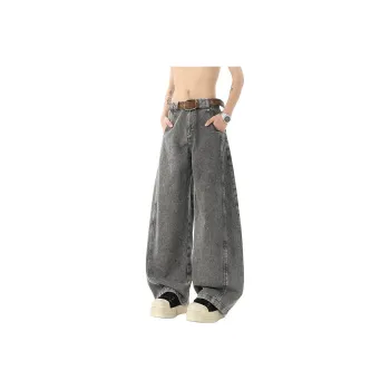 WARNING LIGHT Jeans Unisex Black Gray Color