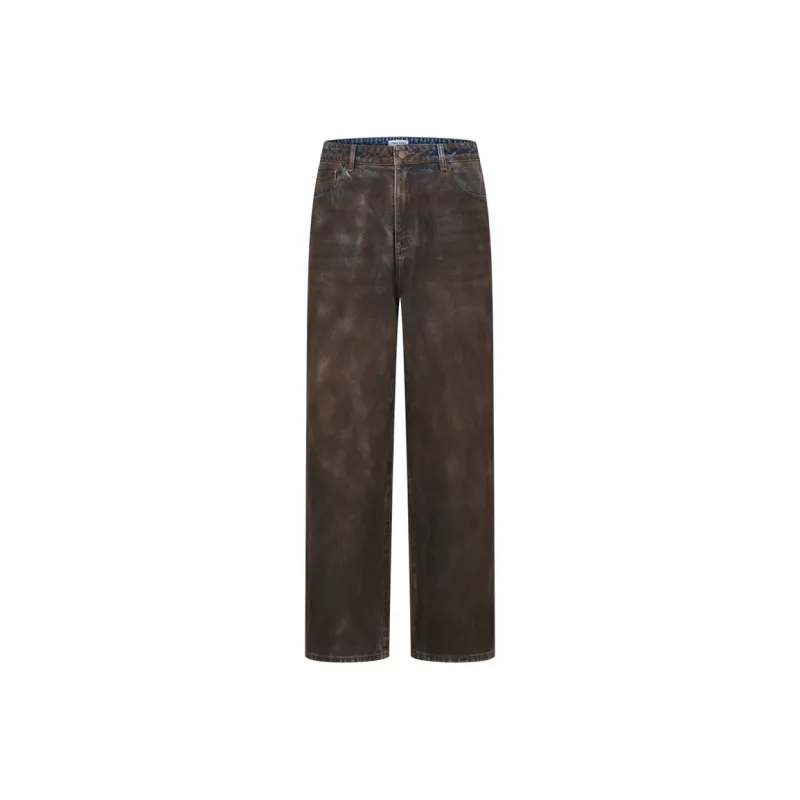 URBAN REVIVO Jeans Men's Red Brown-0