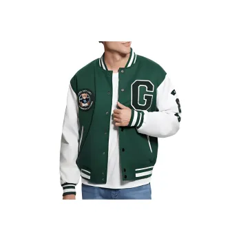 GUESS Bear Varsity Jacket Jackets Coats Men's Green