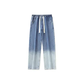 UF9193 Drawstring Elastic Hong Kong Chic Vintage Loose Fit Casual Straight Fit Trendy Brand Wide Leg Men's