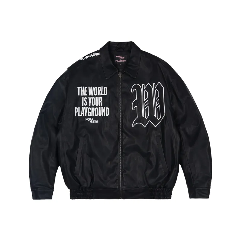 Playboy X WHOOSIS Leather Jackets Unisex Black-0