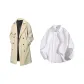 Khaki Trench Coat+White Shirt