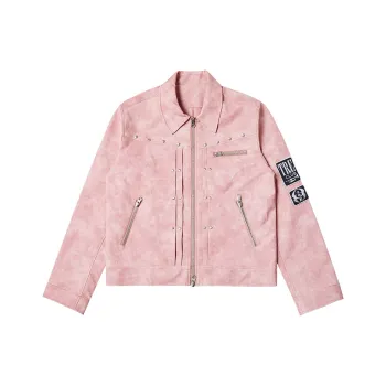 Tre Club Leather Jackets Unisex Pink