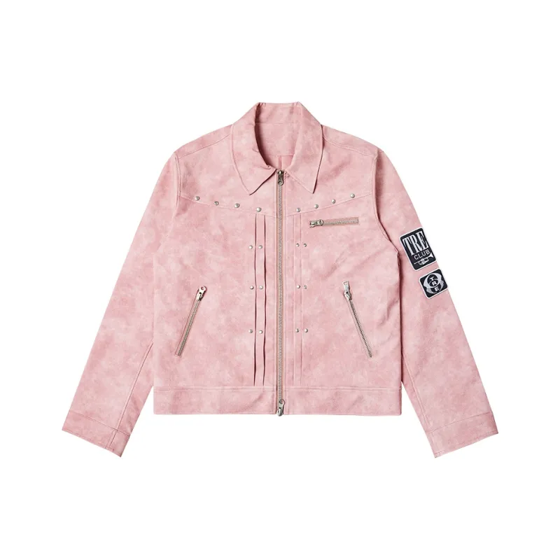 Tre Club Leather Jackets Unisex Pink-0