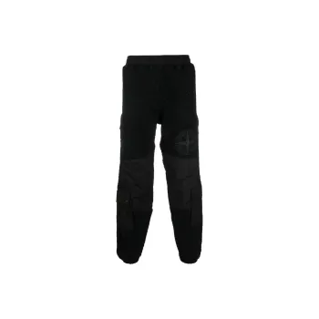 STONE ISLAND Furry Wool Nylon Fleece Cargo Joggers
