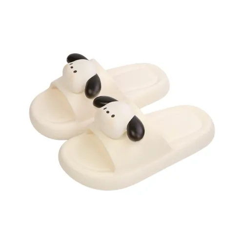 Thin Strips Cotton Slippers Unisex, Dark Coffee