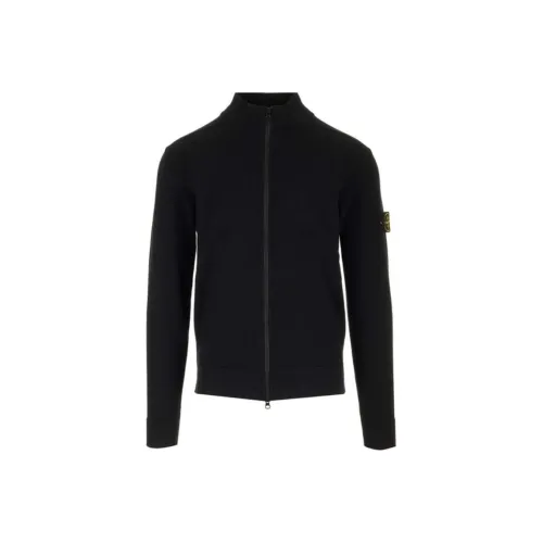 STONE ISLAND Logo Patch Zip Up Cardigan