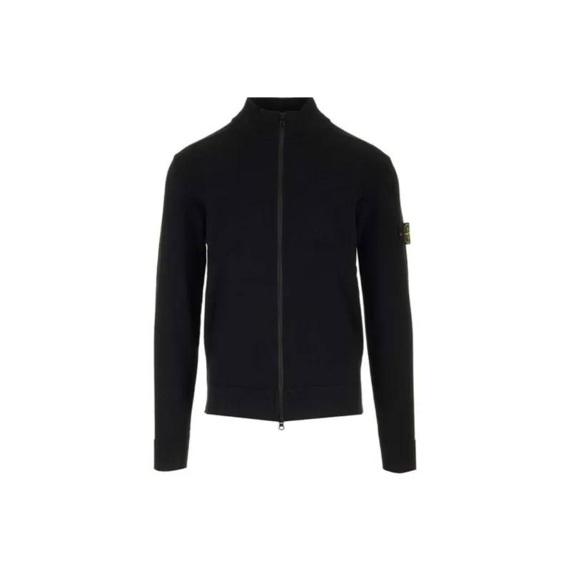 STONE ISLAND Logo Patch Zip Up Cardigan-0