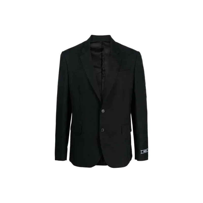 VERSACE Barocco Silhouette Virgin Wool Blazer-0