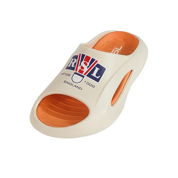 RSL EVA Cushioning Abrasion Resistant Slide Slippers Unisex Beige Orange-1
