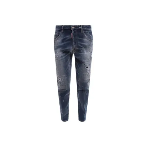 PAINT STAIN Jeans Unisex Blue