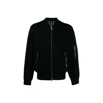 Neil Barrett Zipped Ribbed knit Cardigan